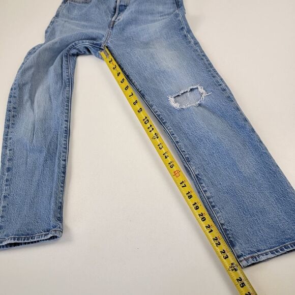 Levi’s 501 Distressed Jeans Womens‎ 27x24 Washed Button Wedgie Straight Stretch - Picture 12 of 15